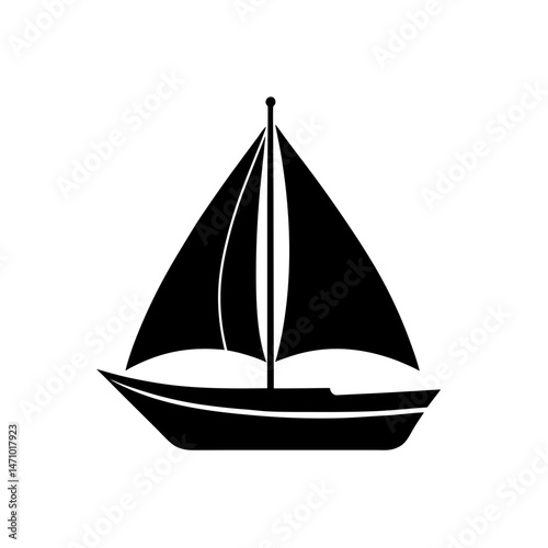 sailboat silhouette on white background 