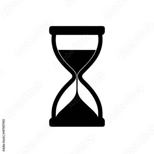 sand timer silhouette on white background