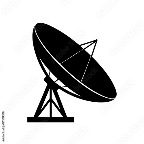 satellite dish silhouette on white background  