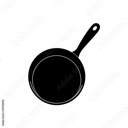 skillet silhouette on white background  .svg
