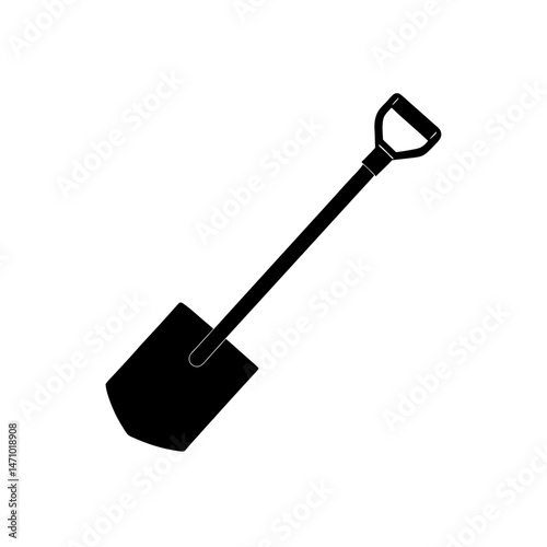 snow shovel silhouette on white background  .svg