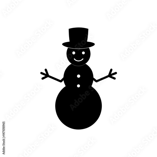 snowman silhouette on white background  .svg