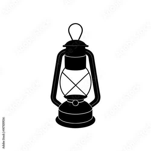 solar camp lantern silhouette on white background .svg