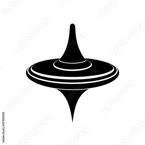 spinning top silhouette on white background  .svg