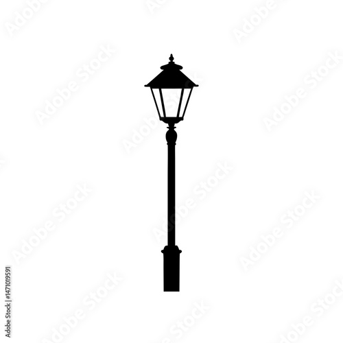street lamp silhouette on white background  .svg