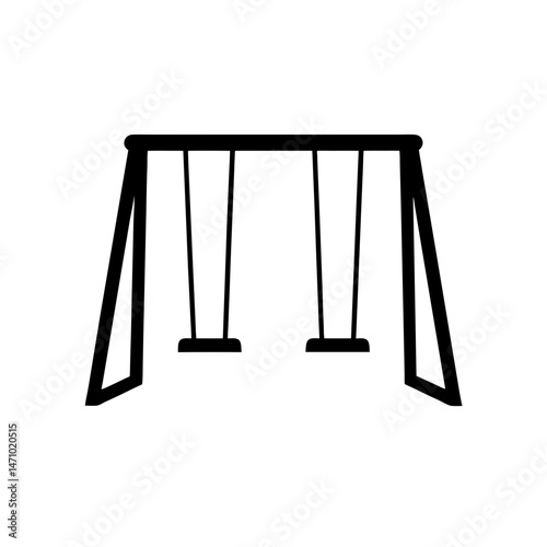 swing set silhouette on white background 