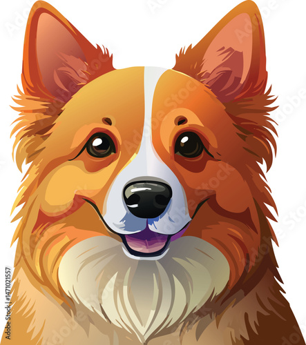 Dog isolated on a transparent or white background, vector illustration