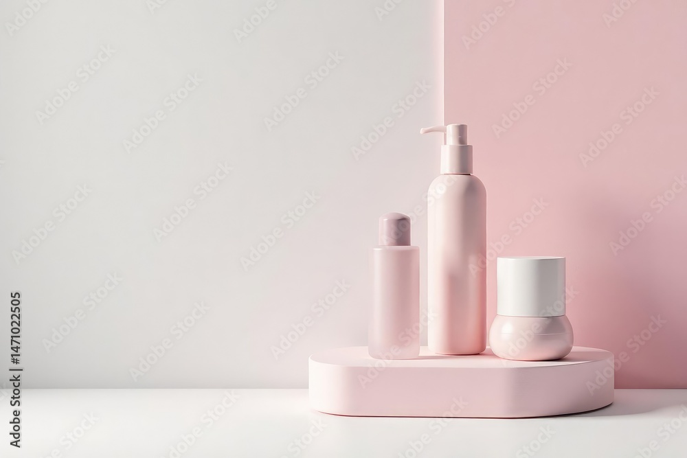 Clean minimalist white backdrop, perfect for cosmetics or product displays , display, background Clean minimalist white backdrop, perfect for cosmetics or product displays , display, background