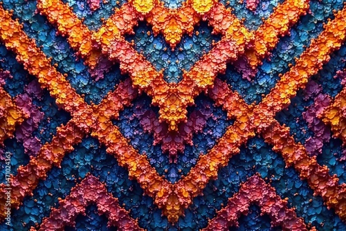 Geometric shapes forming a repeating design on fabric, element, minimalist