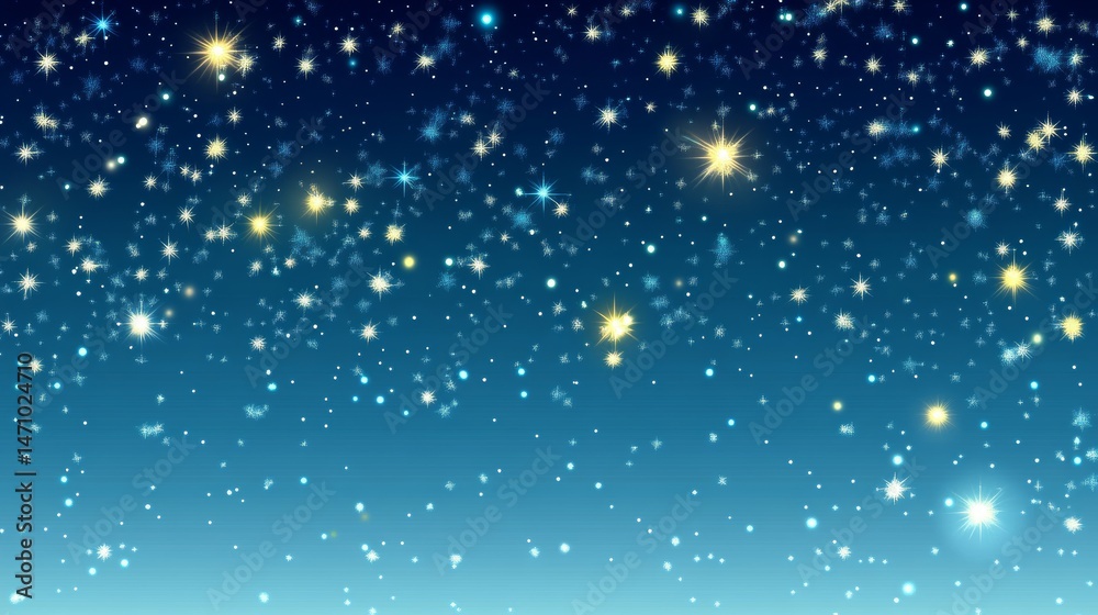 Obraz premium Stunning Night Sky with Sparkling Stars blue background