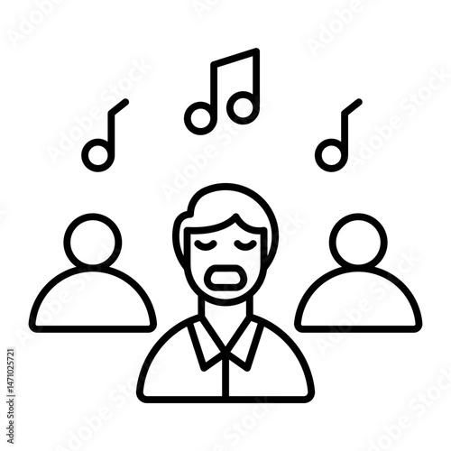 choir performance outline icon