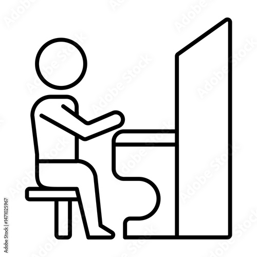 pianist outline icon