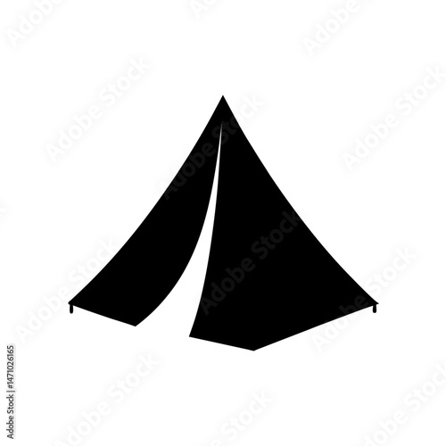 tent peg silhouette on white background