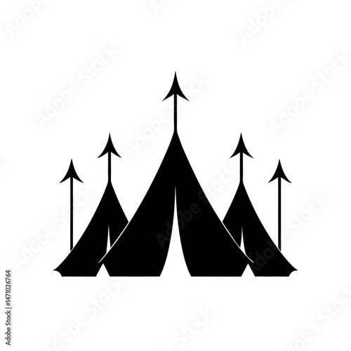 tent stakes silhouette on white background  .svg