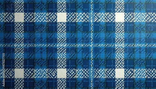 Subtle blue and grey glen plaid, continuous repeat, clothing, professional, surface