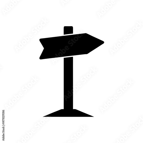 trail sign marker silhouette on white background