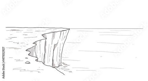 Coastal cliff meets ocean
