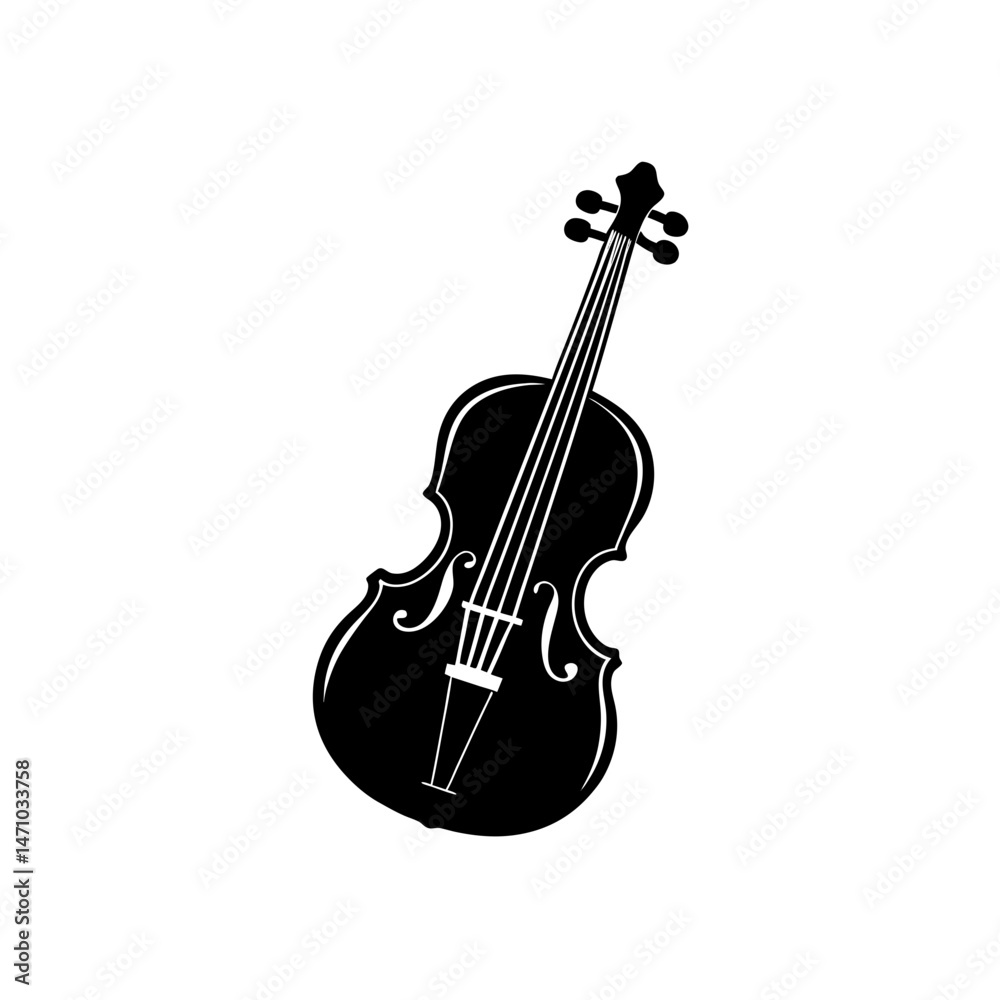 Naklejka premium violin silhouette on white background .svg