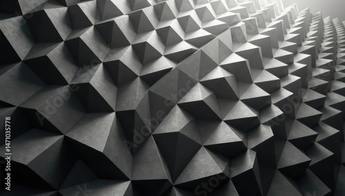 Repeating triangles forming a dynamic grid, monochrome palette, subtle, black and white, visual