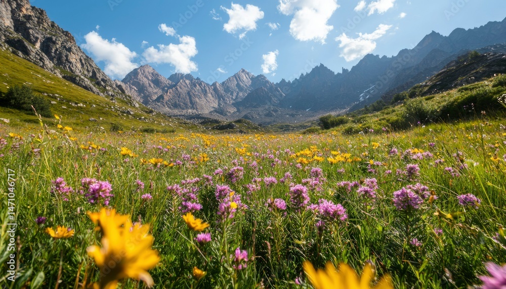 Obraz premium Mountain meadow wildflowers
