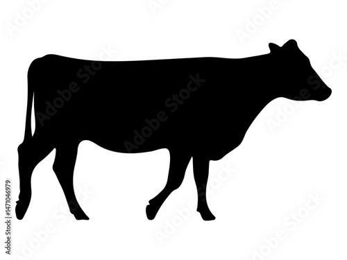 cow silhouette standing farm animal livestock outline vector illustration design
