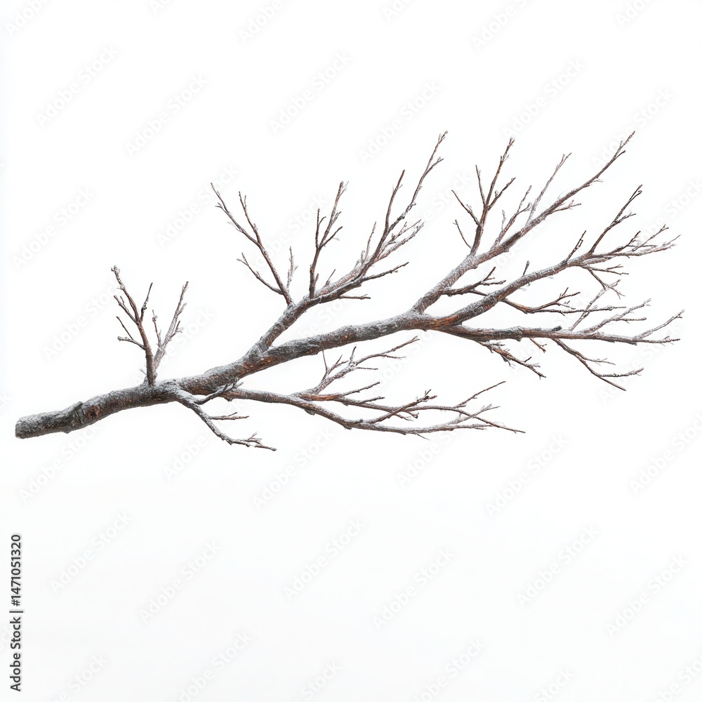 Fototapeta premium 3D rendering of Branch, isolated on white background, stock photo, no shadow, high resolution, 8K --profile u38z5ol.