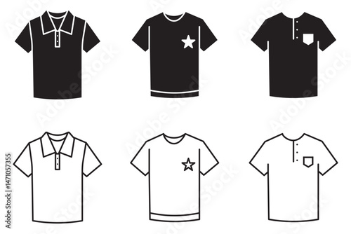 T shirt icon Symbol  set . eps 10 