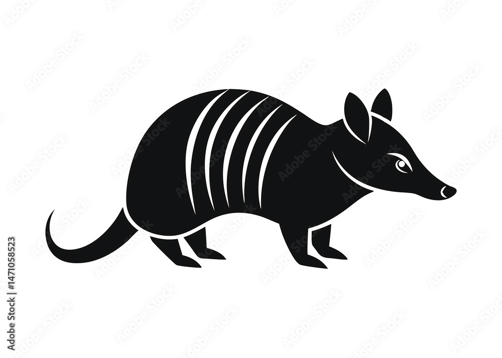 Obraz premium armadillo icon design, black silhouette vector illustration isolated on white