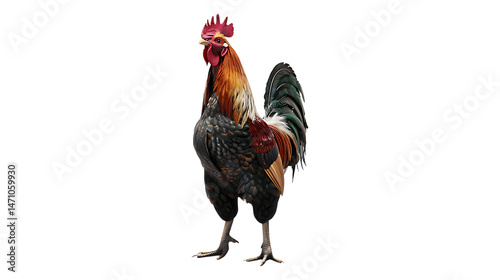 A rooster with a transparent background.