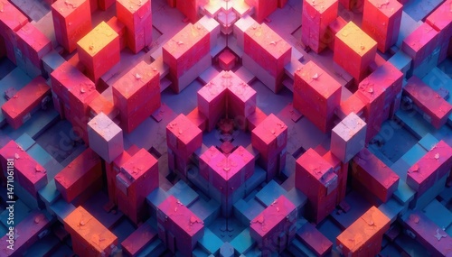 Abstract geometric shapes forming a repeating design, style, texture, visual art