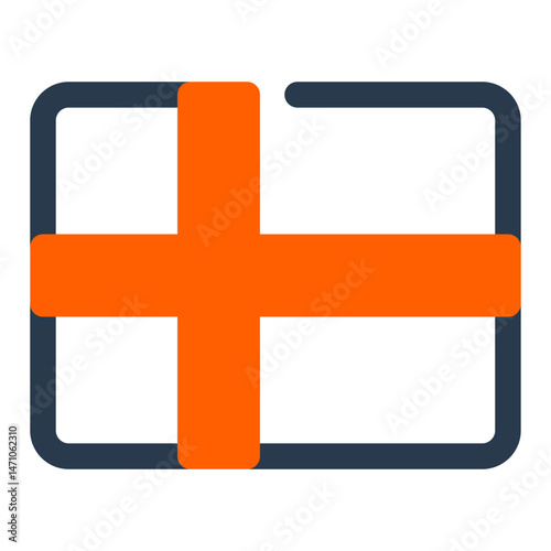 Swedish Flag Icon in Flat Rectangle Form
