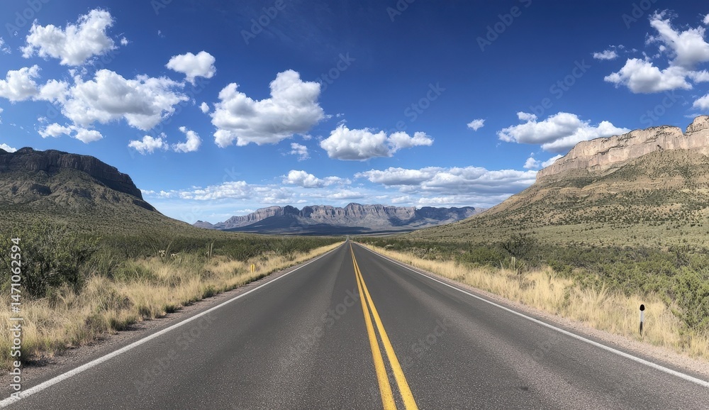 Fototapeta premium Open Road Through Mountains