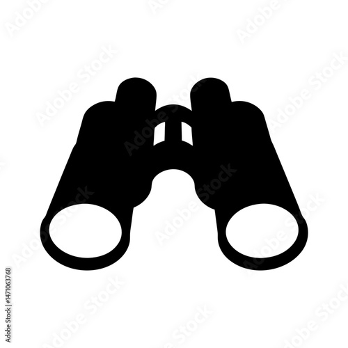 Black and white minimalist image of binoculars for enhanced vision purposes