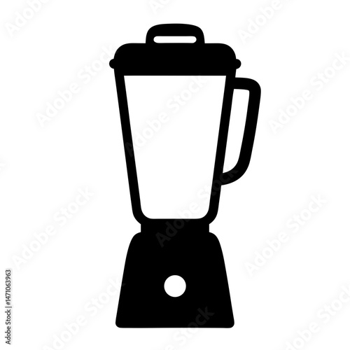 Minimalist kitchen appliance icon with a classic blender silhouette design