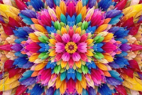 Geometric shapes forming late-blooming flower pattern, interior, bloom, wallpaper