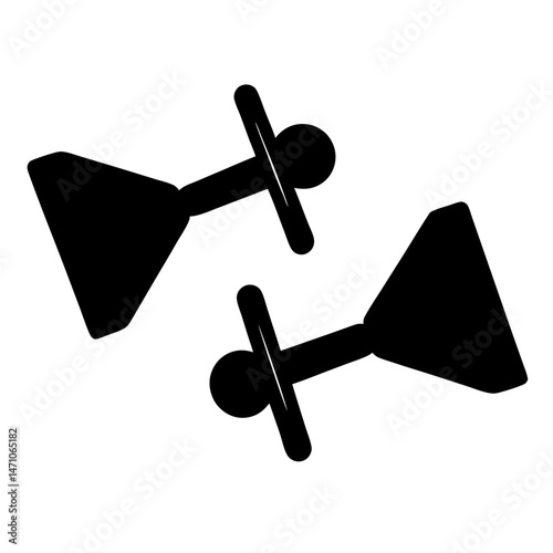 Abstract Black and White Image of Two Stylized Baby Pacifiers