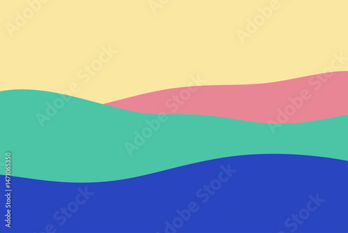 Abstract pastel wave art calming yellow pink teal blue hues Perfect for backgrounds websites and