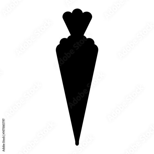 Silhouette of a pastry bag tool for baking and decorating cakes