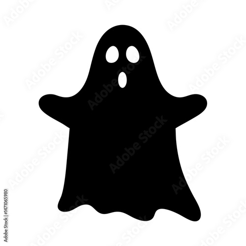 Simple and Spooky Halloween Ghost Icon Illustration for Holiday Decoration