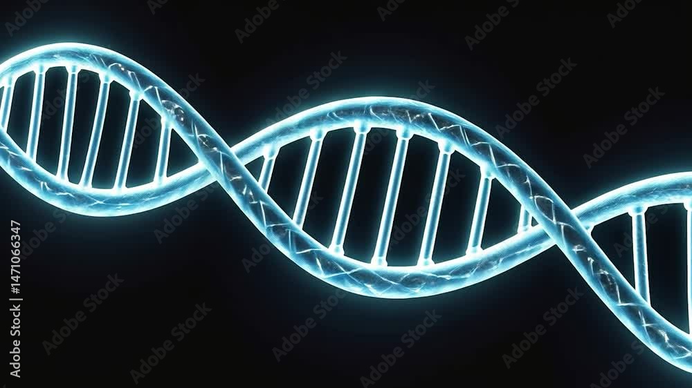 Glowing dna double helix