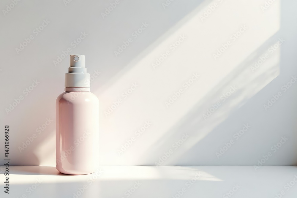 Soft, diffused light illuminates pristine white background showcasing beauty item, delicate, minimalist Soft, diffused light illuminates pristine white background showcasing beauty item, delicate, minimalist