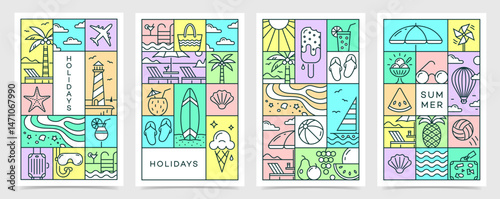 Summer poster set