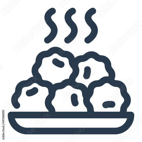 Swedish Meatballs Served Hot on Plate