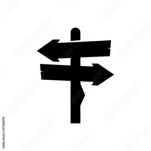 Wallpaper Mural wooden hiking sign silhouette on white background .svg Torontodigital.ca
