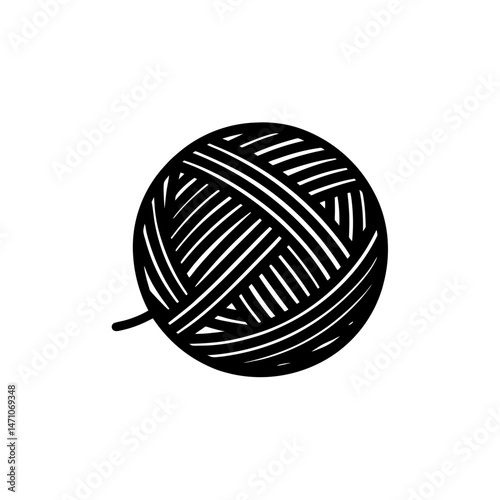 yarn ball silhouette on white background  .svg
