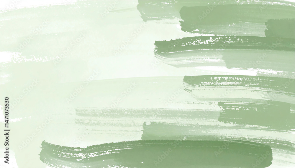 Obraz premium 穏やかなペールグリーンのやわらかい筆跡が重なり合う抽象的背景 自然な風合い 優しさと洗練を兼ね備えたデジタルアート