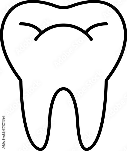 Healthy Tooth Outline Sign for Graphic and Web Design, Apps, Adverts, Various Cards