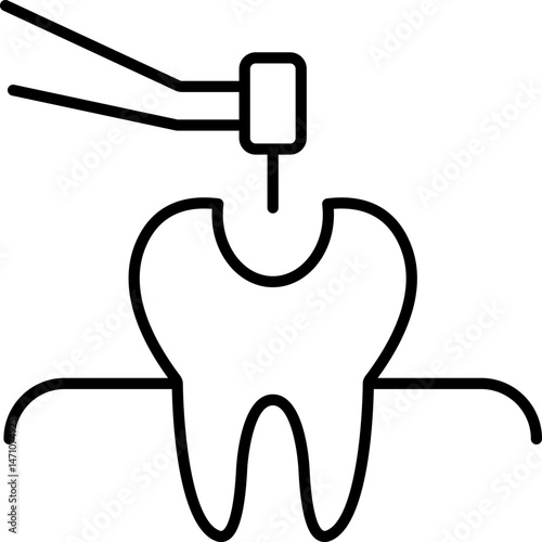 Dental Care Minimalistic Linear Pictogram for Web and Graphic Design, Apps, Banners, Social Network and Cards