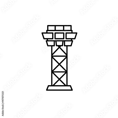 Control tower illustration in minimalist style  