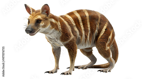 A thylacine with a transparent background. photo